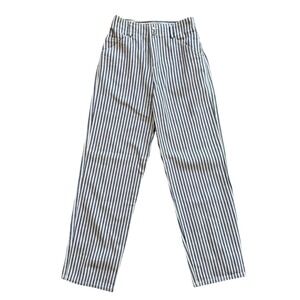 Lizwear Vintage High Waisted Hickory Stripe Pants Blue White Straight Leg Size 4